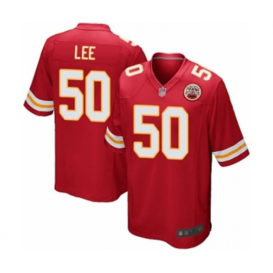 Men's Kansas City Chiefs 50 Darron Lee Game Red Team Color Football Jersey