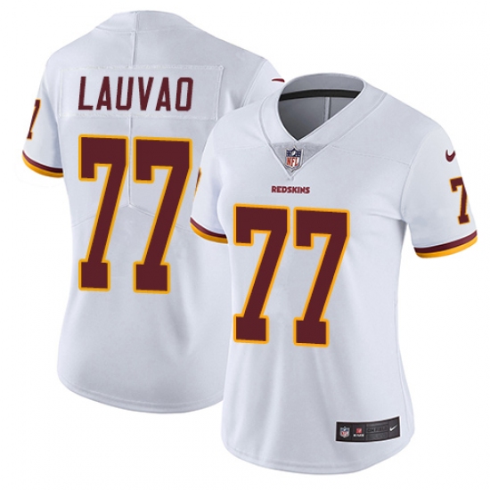 Women's Nike Washington Redskins 77 Shawn Lauvao White Vapor Untouchable Limited Player NFL Jersey