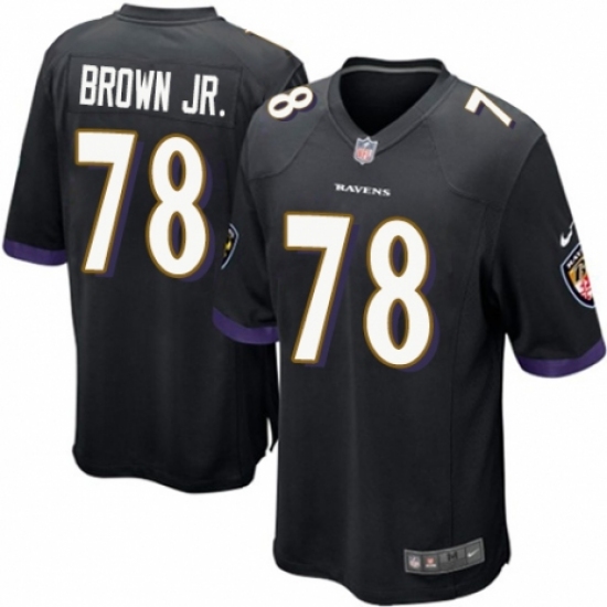 Men's Nike Baltimore Ravens 78 Orlando Brown Jr. Game Black Alternate NFL Jersey