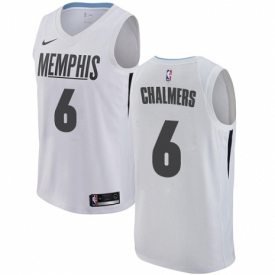 Men's Nike Memphis Grizzlies 6 Mario Chalmers Authentic White NBA Jersey - City Edition