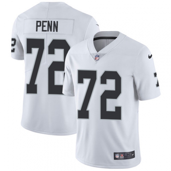 Youth Nike Oakland Raiders 72 Donald Penn White Vapor Untouchable Limited Player NFL Jersey