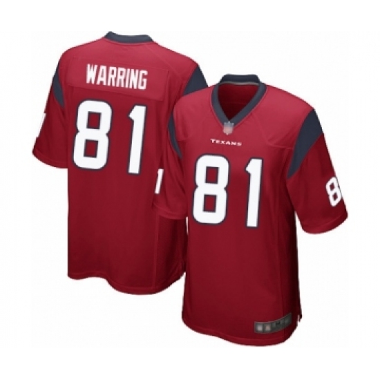 Men's Houston Texans 81 Kahale Warring Game Red Alternate Football Jersey