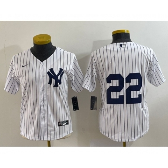 Women's New York Yankees 22 Jacoby Ellsbury White Stitched Cool Base Nike Jersey