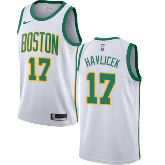 Youth Nike Boston Celtics 17 John Havlicek Swingman White NBA Jersey - City Edition