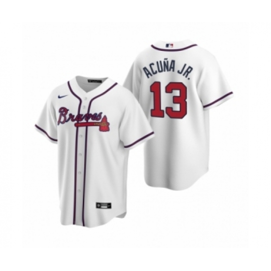 Youth Atlanta Braves 13 Ronald Acuna Jr. Nike White 2020 Replica Home Jersey