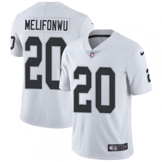 Youth Nike Oakland Raiders 20 Obi Melifonwu White Vapor Untouchable Limited Player NFL Jersey