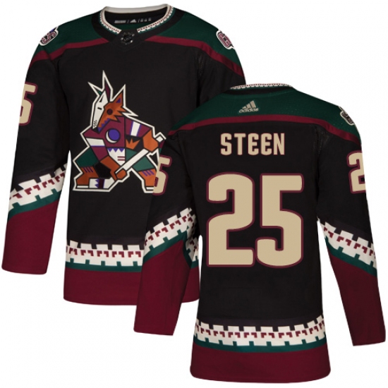 Youth Adidas Arizona Coyotes 25 Thomas Steen Premier Black Alternate NHL Jersey