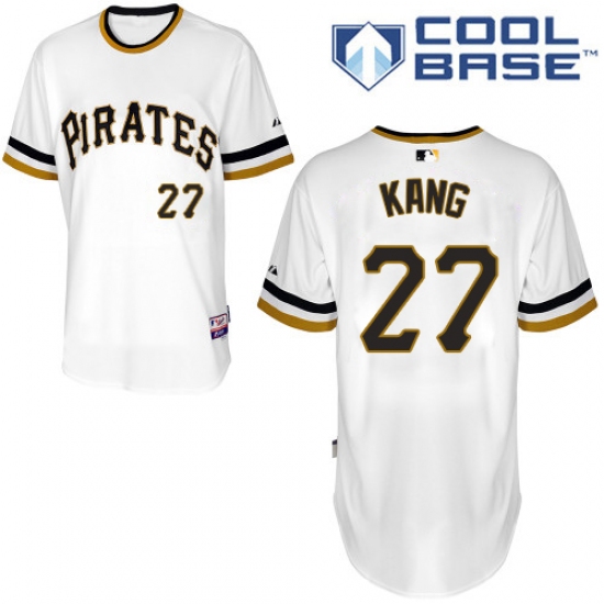 Men's Majestic Pittsburgh Pirates 27 Jung-ho Kang Replica White Alternate 2 Cool Base MLB Jersey