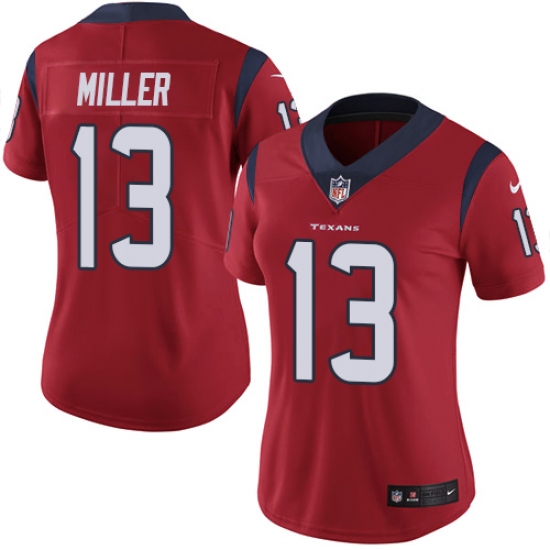 Women's Nike Houston Texans 13 Braxton Miller Elite Red Alternate NFL Jersey