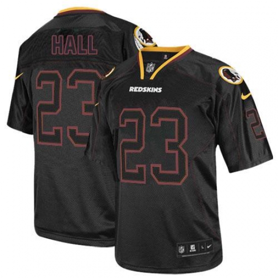 Men's Nike Washington Redskins 23 DeAngelo Hall Elite Lights Out Black NFL Jersey