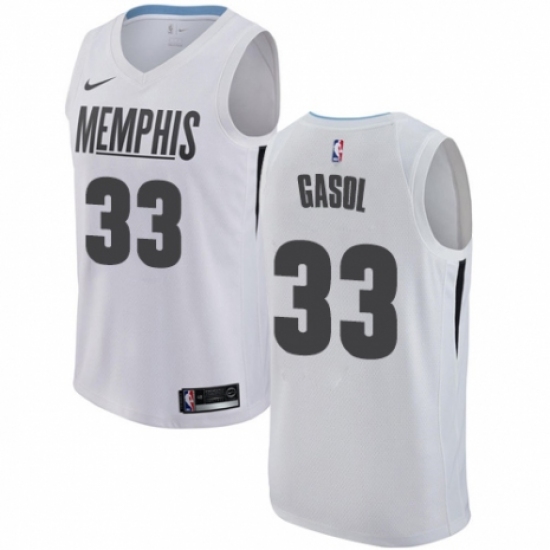 Youth Nike Memphis Grizzlies 33 Marc Gasol Swingman White NBA Jersey - City Edition