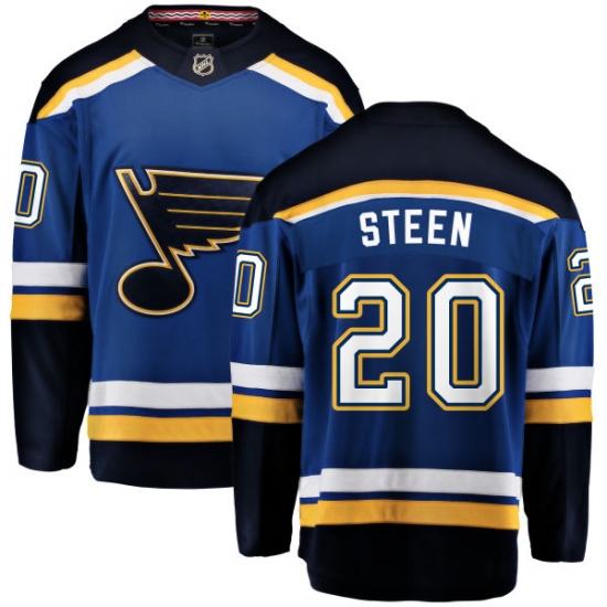 Men's St. Louis Blues 20 Alexander Steen Fanatics Branded Royal Blue Home Breakaway NHL Jersey