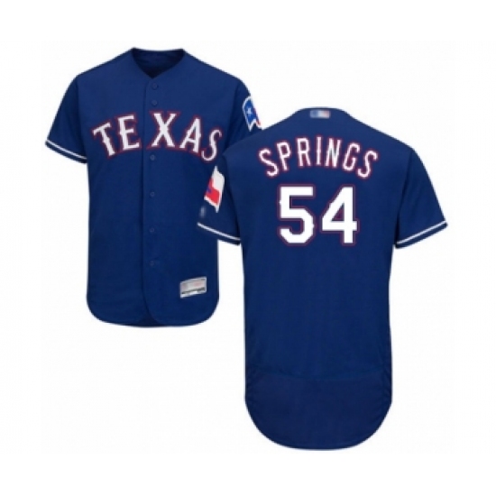 Men's Texas Rangers 54 Jeffrey Springs Royal Blue Alternate Flex Base Authentic Collection Baseball Player Jersey