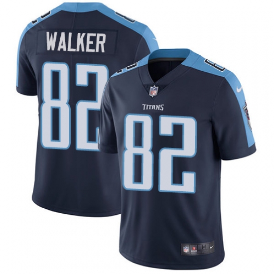 Men's Nike Tennessee Titans 82 Delanie Walker Navy Blue Alternate Vapor Untouchable Limited Player NFL Jersey