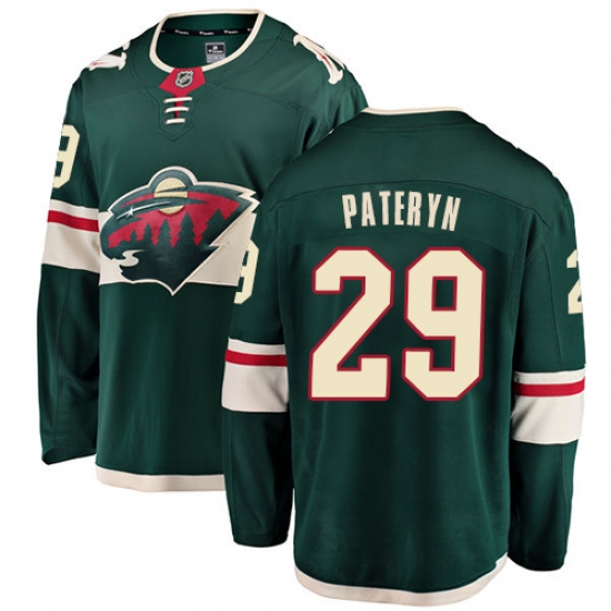 Men's Minnesota Wild 29 Greg Pateryn Authentic Green Home Fanatics Branded Breakaway NHL Jersey