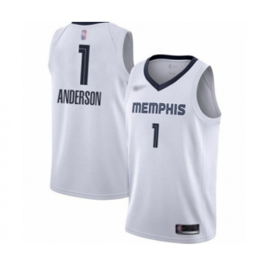 Women's Memphis Grizzlies 1 Kyle Anderson Swingman White Finished Basketball Jersey - Association Edition