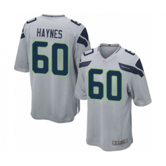Men's Seattle Seahawks 60 Phil Haynes Game Grey Alternate Football Jersey