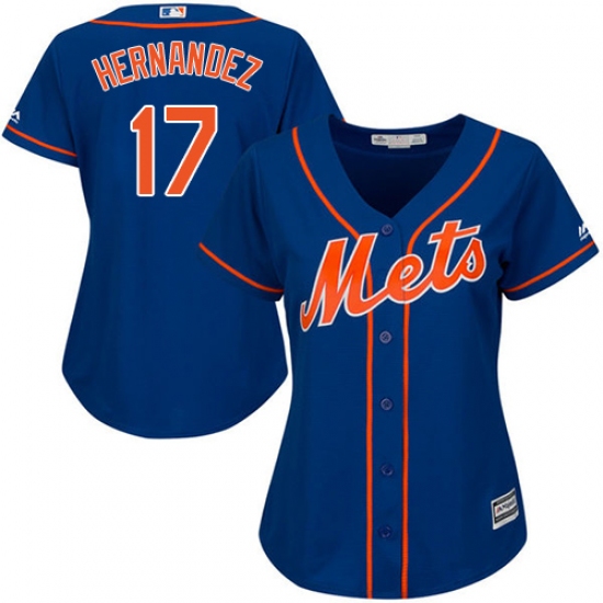 Women's Majestic New York Mets 17 Keith Hernandez Authentic Royal Blue Alternate Home Cool Base MLB Jersey