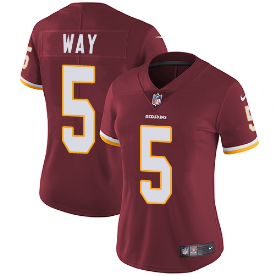 Women's Nike Washington Redskins 5 Tress Way Burgundy Red Team Color Vapor Untouchable Limited Player NFL Jersey