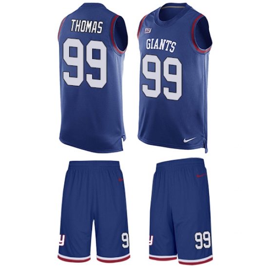 Men's Nike New York Giants 99 Robert Thomas Limited Royal Blue Tank Top Suit NFL Jersey