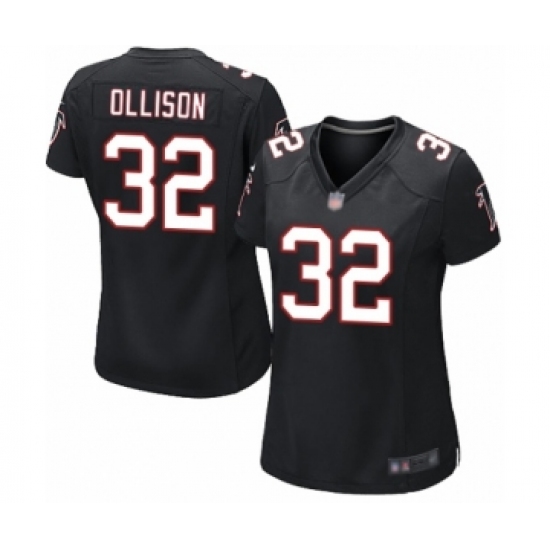 Women's Atlanta Falcons 32 Qadree Ollison Game Black Alternate Football Jersey