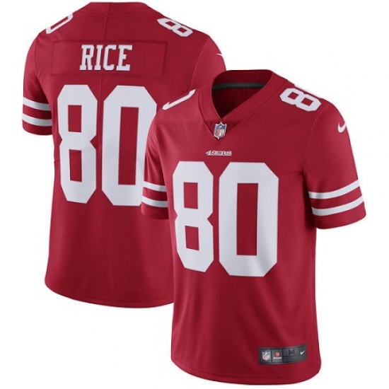 Youth Nike San Francisco 49ers 80 Jerry Rice Elite Red Team Color NFL Jersey