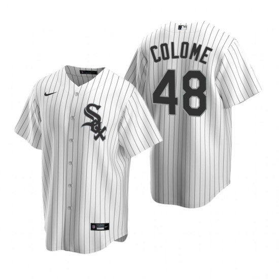 Men's Nike Chicago White Sox 48 Alex Colome White Home Stitched Baseball Jersey