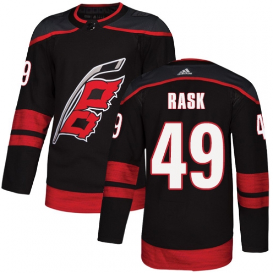 Men's Adidas Carolina Hurricanes 49 Victor Rask Premier Black Alternate NHL Jersey