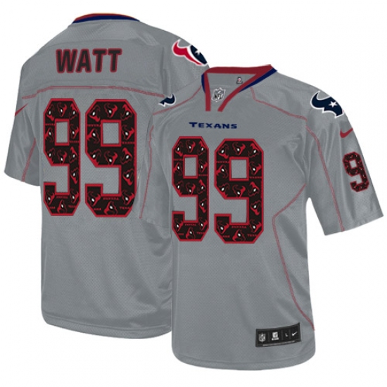 Men's Nike Houston Texans 99 J.J. Watt Elite New Lights Out Grey NFL Jersey