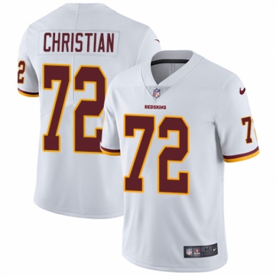 Youth Nike Washington Redskins 72 Geron Christian White Vapor Untouchable Limited Player NFL Jersey