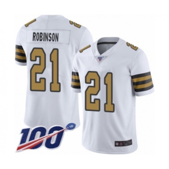 Men's New Orleans Saints 21 Patrick Robinson Limited White Rush Vapor Untouchable 100th Season Football Jersey