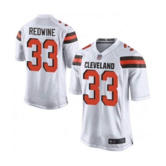 Men's Cleveland Browns 33 Sheldrick Redwine Game White Football Jersey