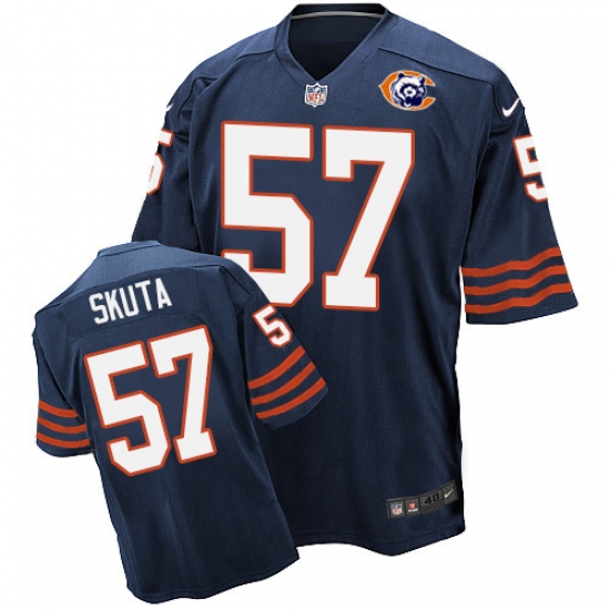 Men's Nike Chicago Bears 57 Dan Skuta Elite Navy Blue Throwback NFL Jersey