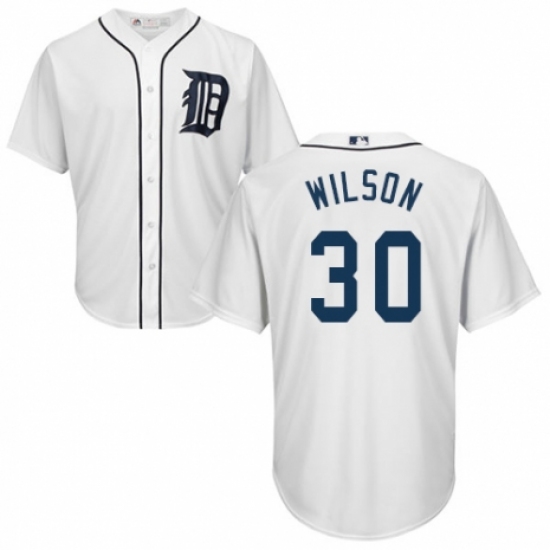 Men's Majestic Detroit Tigers 30 Alex Wilson Replica White Home Cool Base MLB Jersey