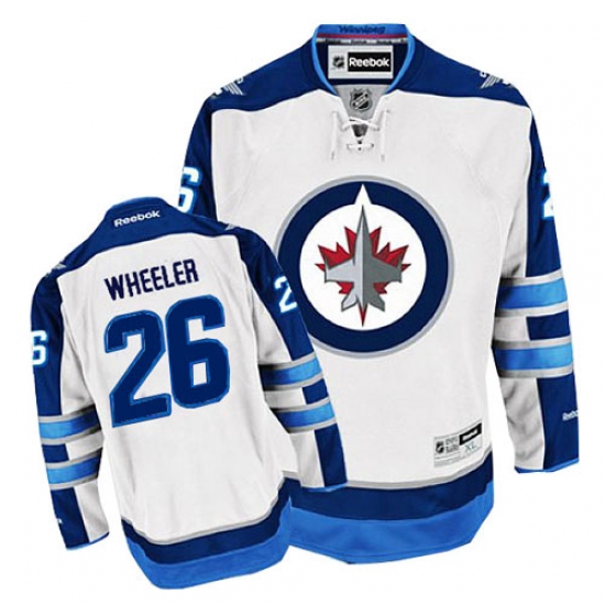 Men's Reebok Winnipeg Jets 26 Blake Wheeler Authentic White Away NHL Jersey