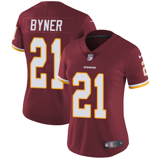 Women's Nike Washington Redskins 21 Earnest Byner Burgundy Red Team Color Vapor Untouchable Limited Player NFL Jersey