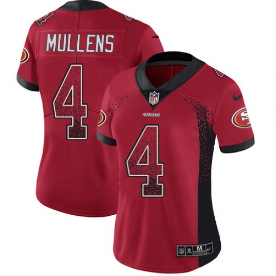 Women's Nike San Francisco 49ers 4 Nick Mullens Limited Red Rush Drift Fashion NFL Jersey