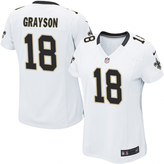 Women's Nike New Orleans Saints 18 Garrett Grayson Game White NFL Jersey