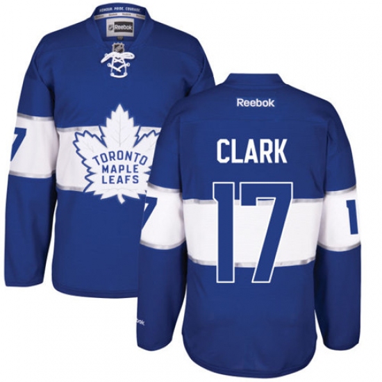 Men's Reebok Toronto Maple Leafs 17 Wendel Clark Premier Royal Blue 2017 Centennial Classic NHL Jersey