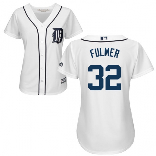 Women's Majestic Detroit Tigers 32 Michael Fulmer Replica White Home Cool Base MLB Jersey