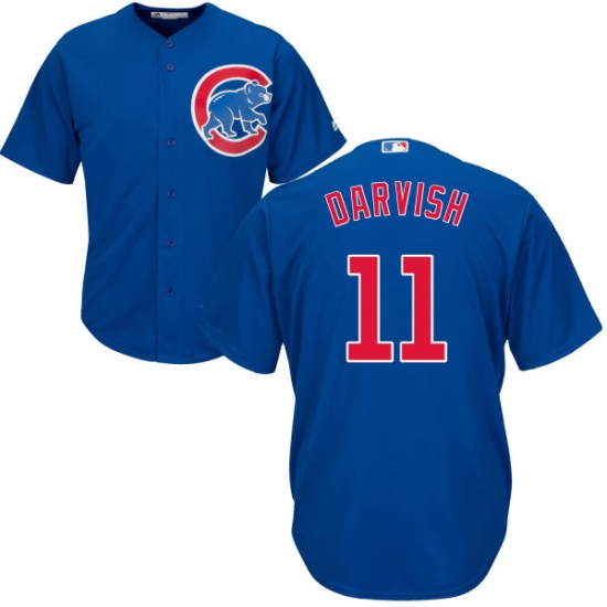 Men's Majestic Chicago Cubs 11 Yu Darvish Replica Royal Blue Alternate Cool Base MLB Jersey