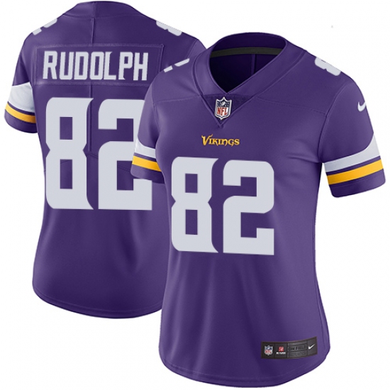 Women's Nike Minnesota Vikings 82 Kyle Rudolph Purple Team Color Vapor Untouchable Limited Player NFL Jersey