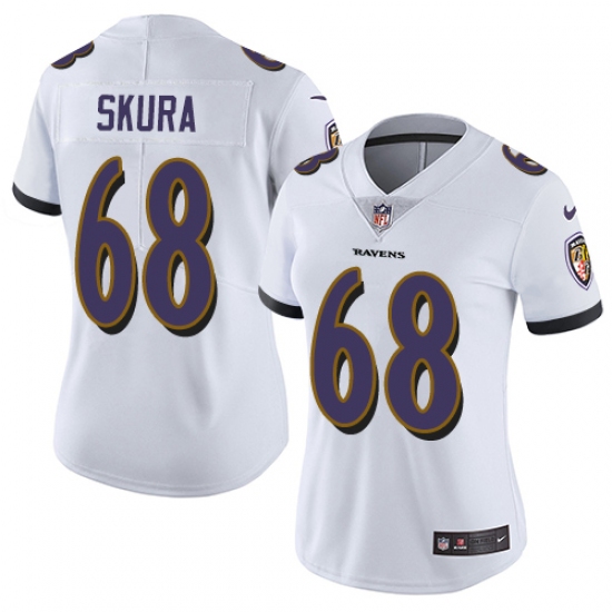 Women's Nike Baltimore Ravens 68 Matt Skura White Vapor Untouchable Limited Player NFL Jersey
