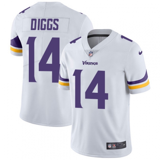 Men's Nike Minnesota Vikings 14 Stefon Diggs White Vapor Untouchable Limited Player NFL Jersey