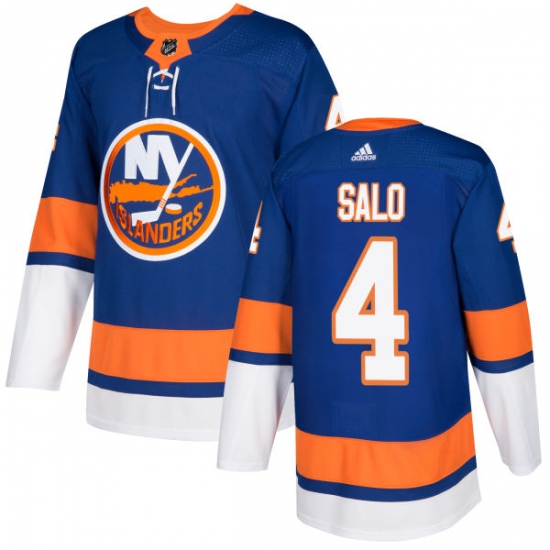 Youth Adidas New York Islanders 4 Robin Salo Authentic Royal Blue Home NHL Jersey