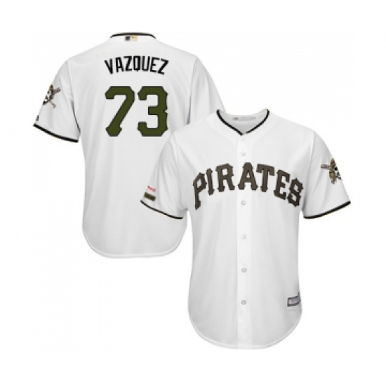 Men's Pittsburgh Pirates 73 Felipe Vazquez Replica White Alternate Cool Base Baseball Jersey