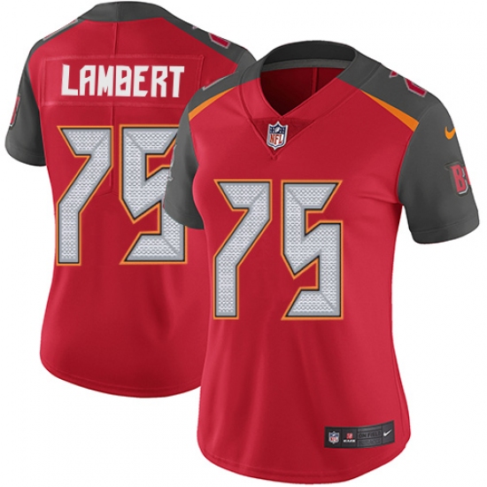 Women's Nike Tampa Bay Buccaneers 75 Davonte Lambert Elite Red Team Color NFL Jersey