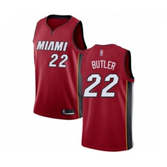 Men's Miami Heat 22 Jimmy Butler Authentic Red Basketball Jersey Statement Edition