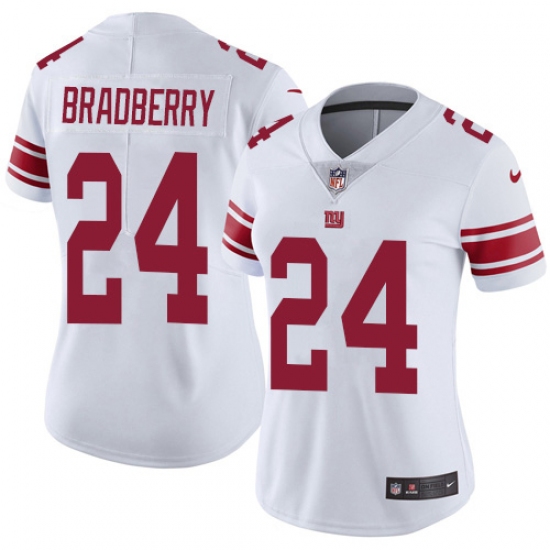 Women's New York Giants 24 James Bradberry White Stitched Vapor Untouchable Limited Jersey