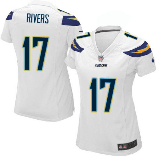 Women's Nike Los Angeles Chargers 17 Philip Rivers Game White NFL Jersey